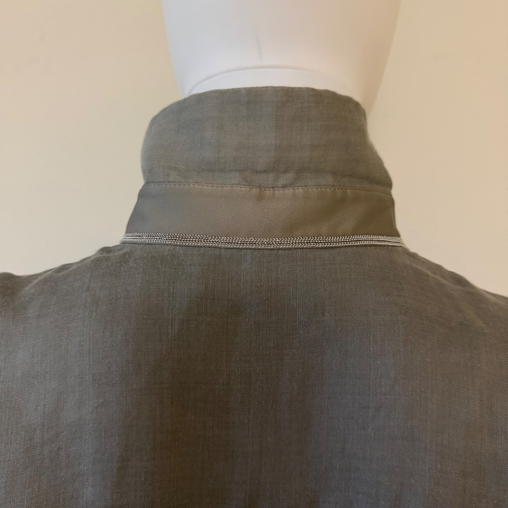 Lafayette 148 New York‎ Sage Green Grey Button Down Tunic Shirt Womens Petite P - Picture 10 of 13